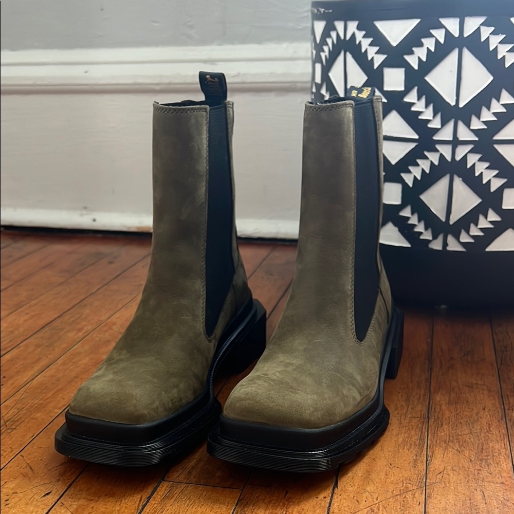 Dr. Martens Olive Green Chelsea Boots